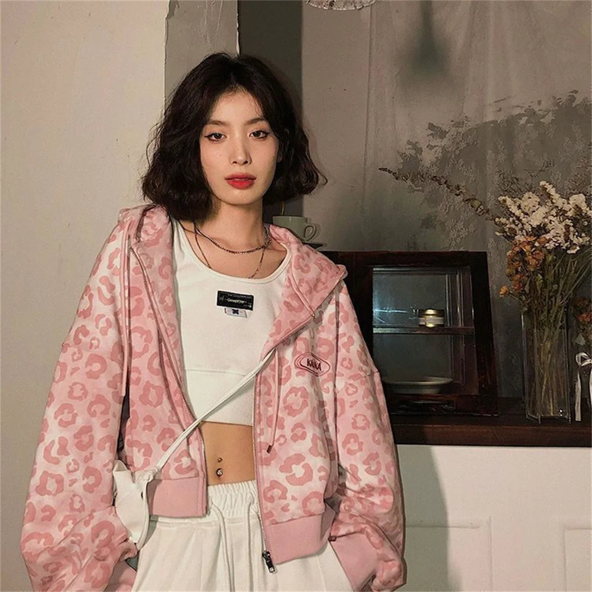 Pink Leopard Print Jacket
