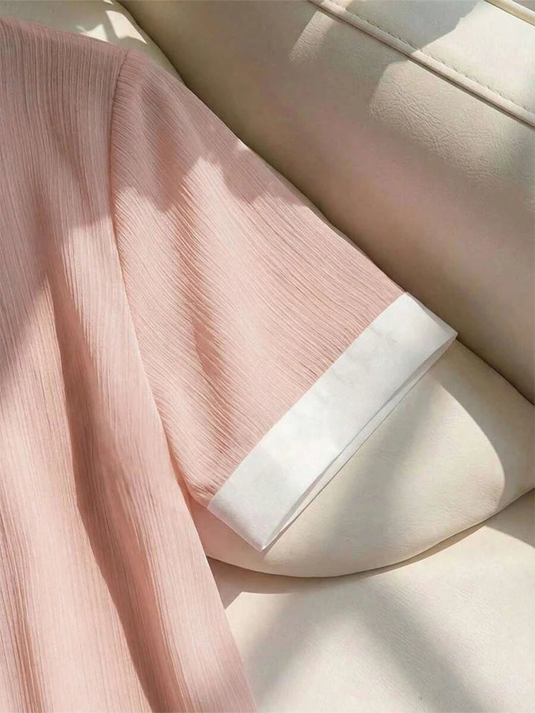 Short Sleeve Chiffon Blouse