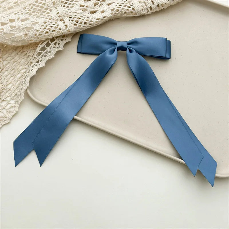 Silky Satin Bow Hair Clips