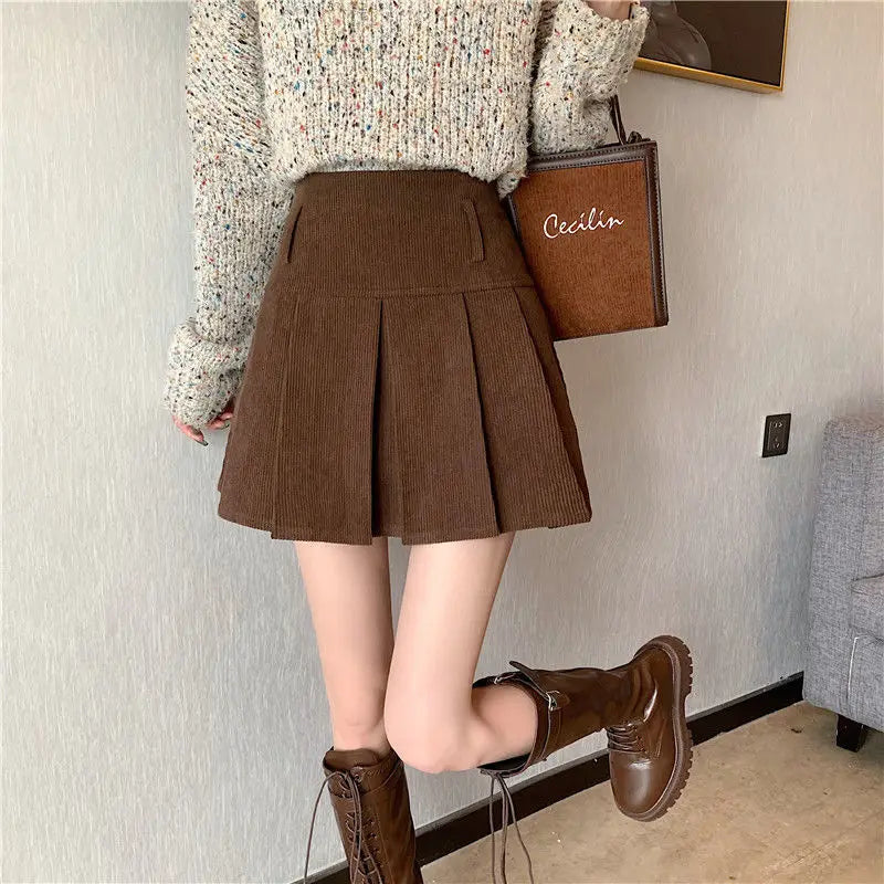 Pleated Corduroy Skirts