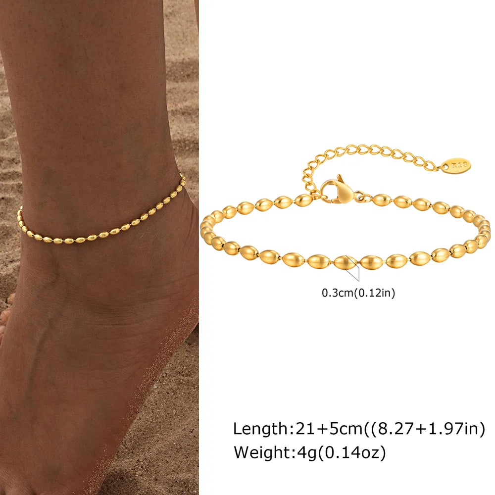 Stainless Steel Heart Anklets
