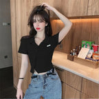 Y2K Polo  Crop Top