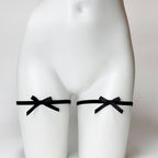 Black Simple Bow Thigh Strap