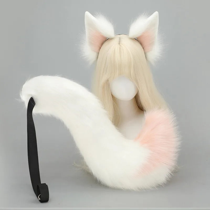 2Pcs/set Furry Fox Ear/Tail