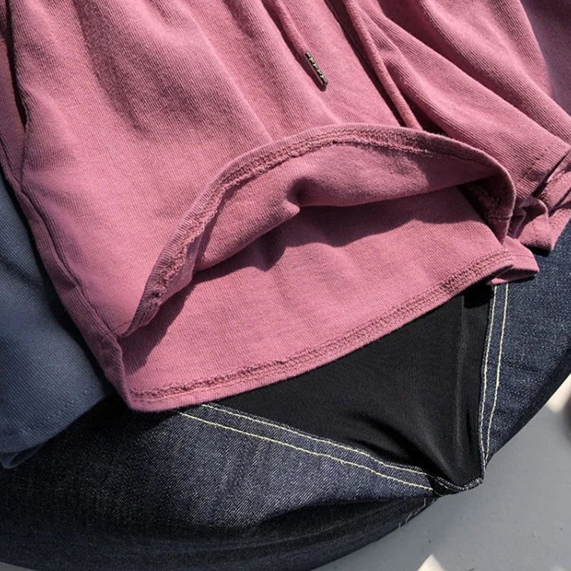 High waisted elastic sports shorts
