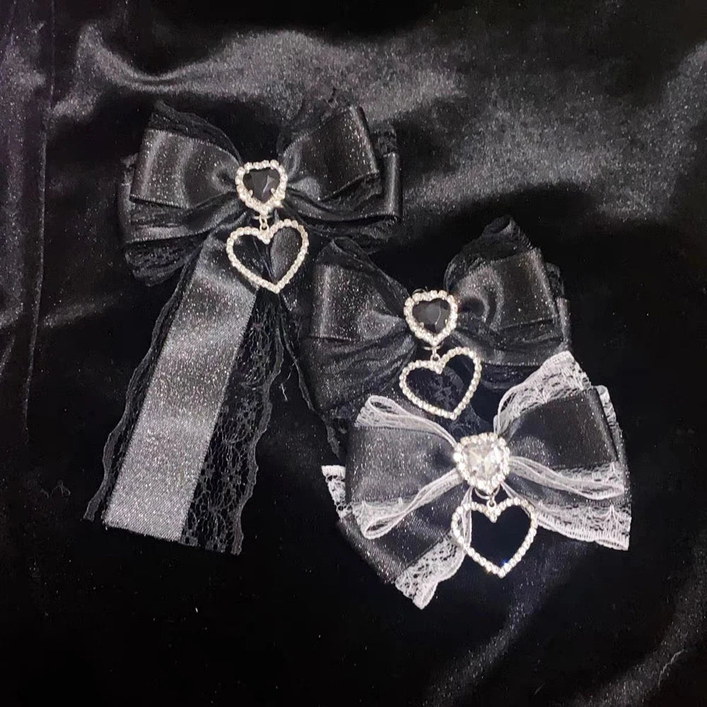 Y2k Gothic Harajuku Lace Bow Hair Clips