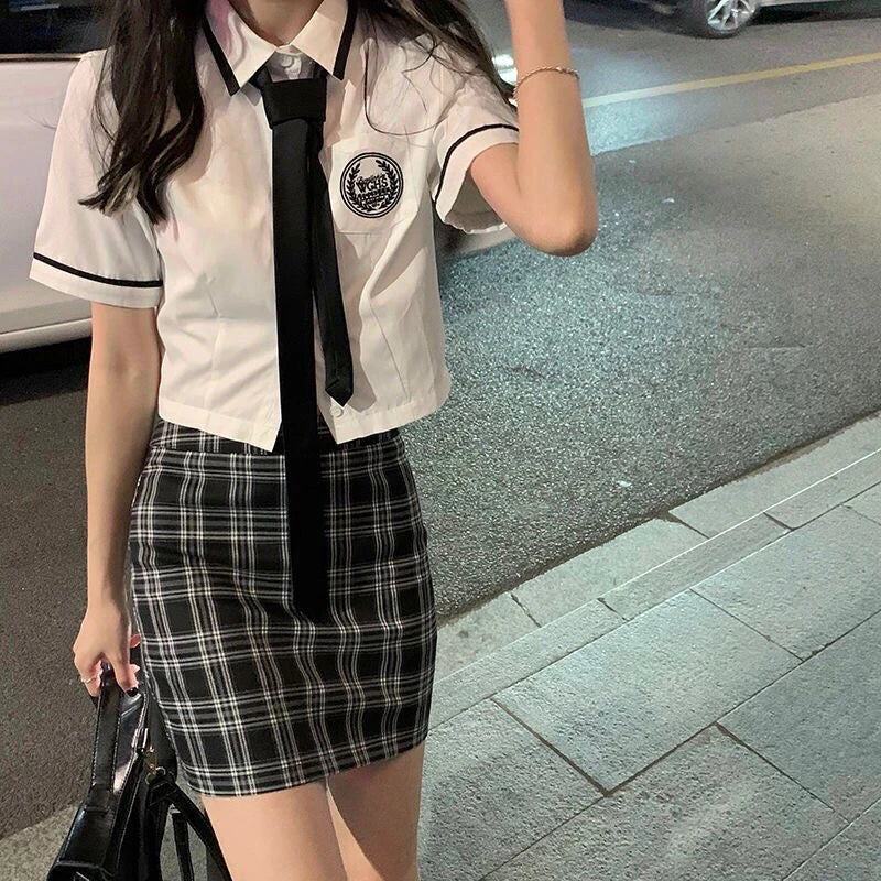 Two-piece Set Japanese Korean Style College School Uniform