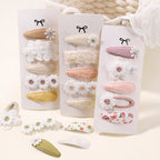 5Pcs/Set Cute Floral  Mini  Hair Clip Cute Floral