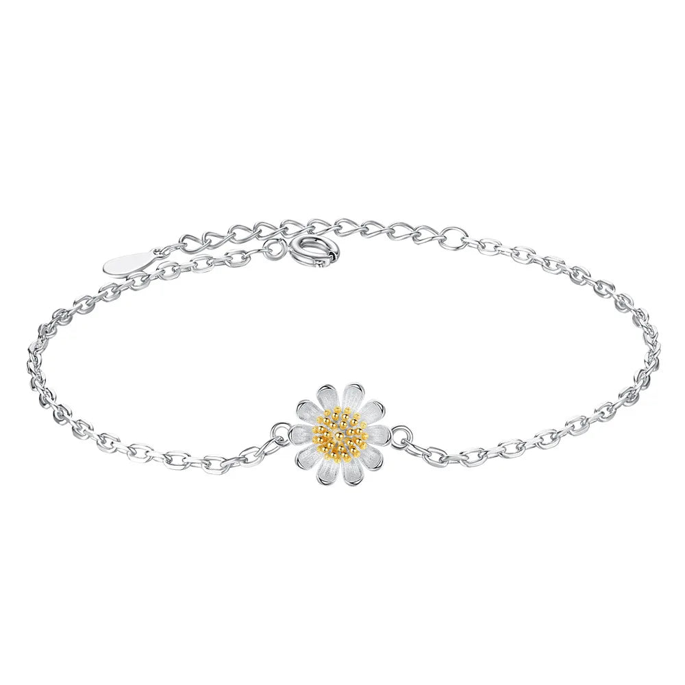 S925 Sterling Silver Bracelet Simple flower