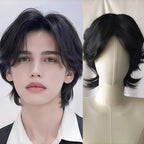 black wavy  synthetic wig
