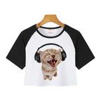 Y2K Casual Crop  Tee Shirt