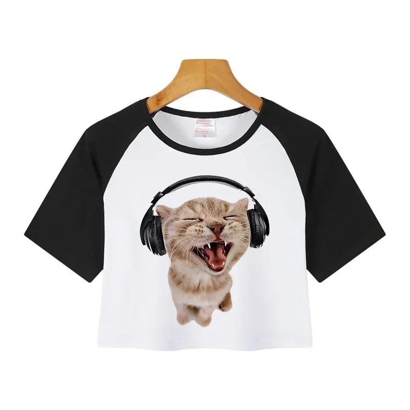 Y2K Casual Crop  Tee Shirt