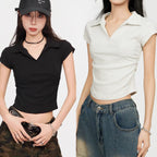 Slim  Polo  T Shirt/Crop Top