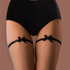 Black Simple Bow Thigh Strap