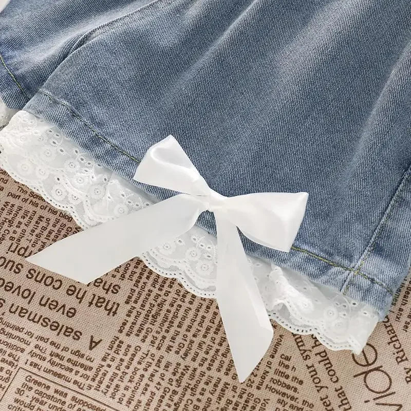 Blue High Waist Denim Shorts