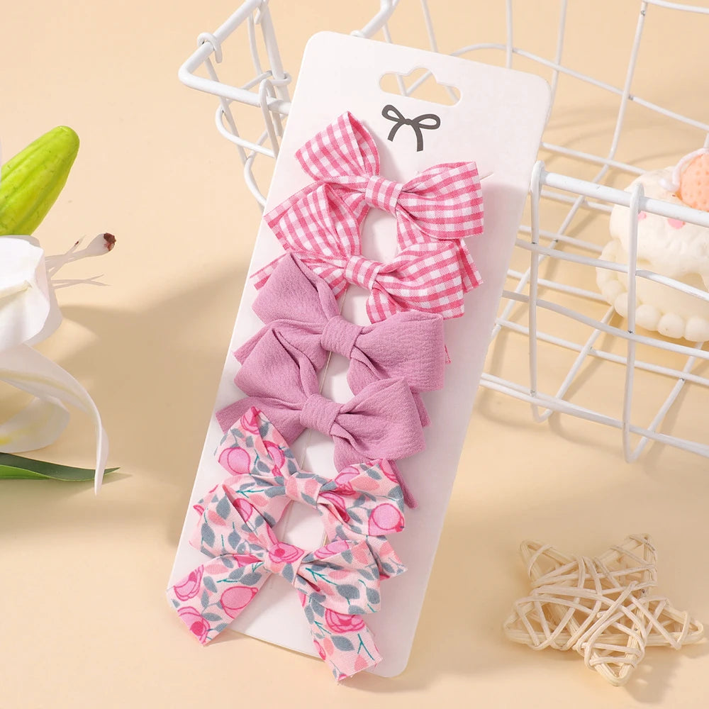 5Pcs/Set Cute Floral  Mini  Hair Clip Cute Floral