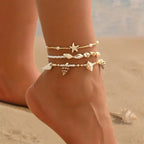 3 Pack Bohemian Layered Anklet