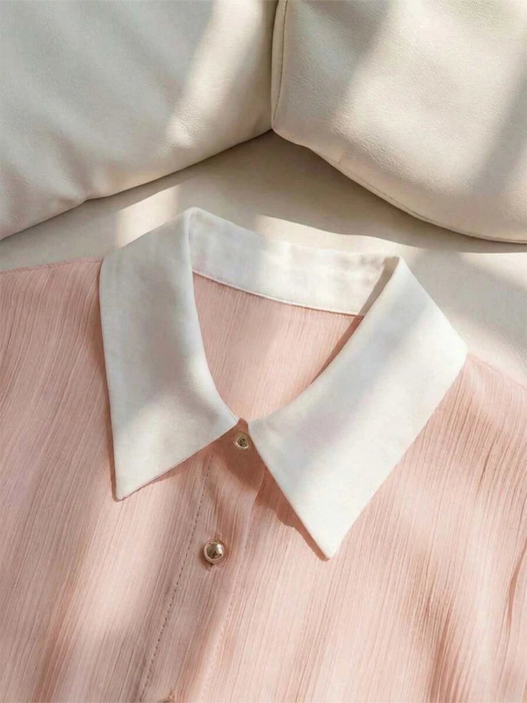 Short Sleeve Chiffon Blouse