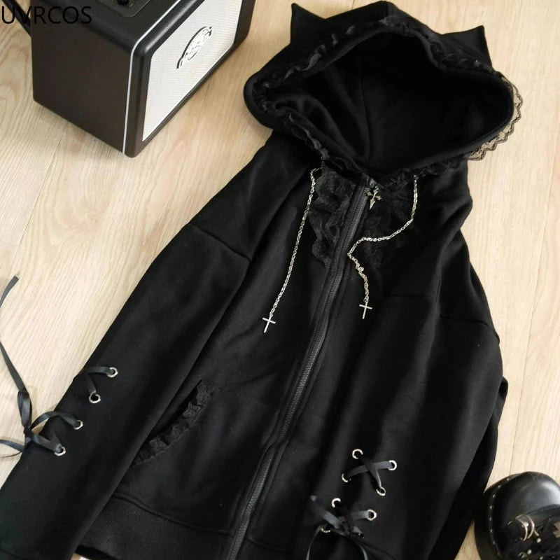 Y2k  Kawaii Cat Ears Hooded Hoodie