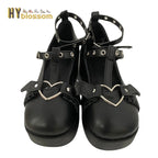 Heart Buckle  Chunky Platform  Shoe