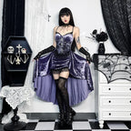 Goth Dark Gorgeous Victoria Velvet A-line Dress