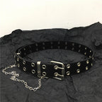Gothic Double Ring Belt with Chain