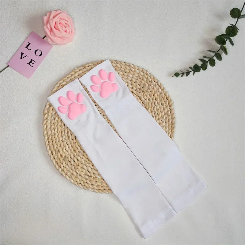 Cute Silicone Cat Paw Pads Arm Warmers