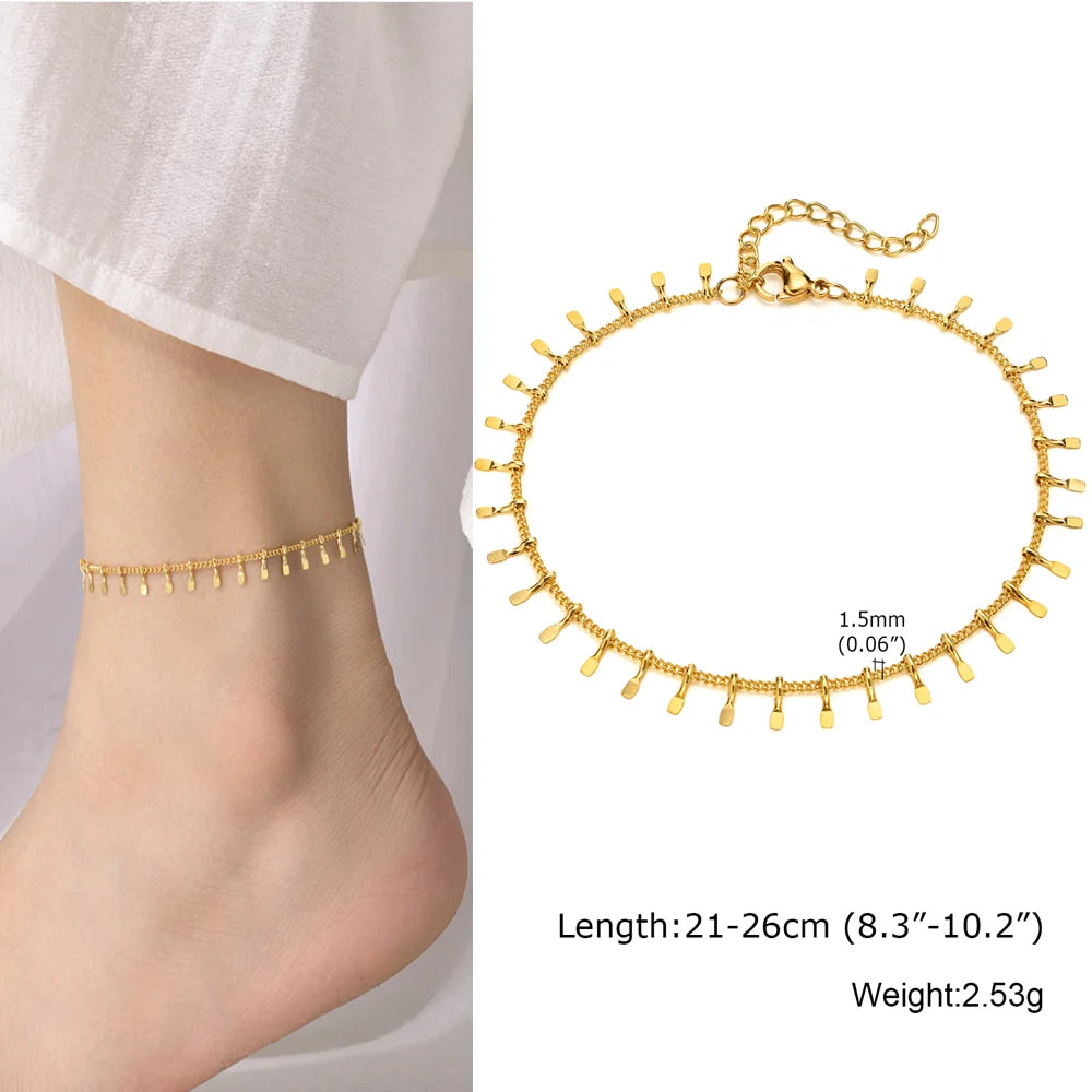 Stainless Steel Heart Anklets
