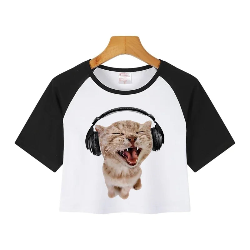Y2K Casual Crop  Tee Shirt