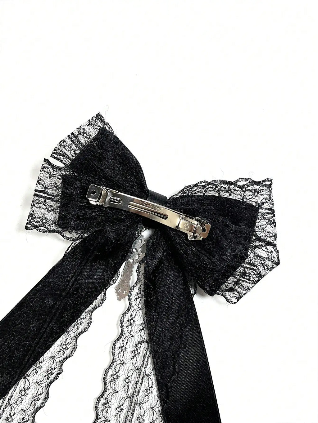 black lace bow hair clip