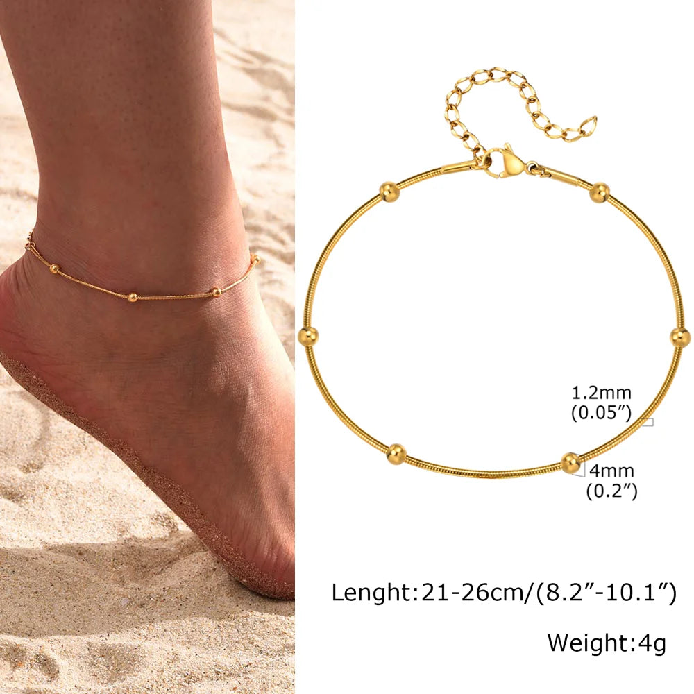 Stainless Steel Heart Anklets