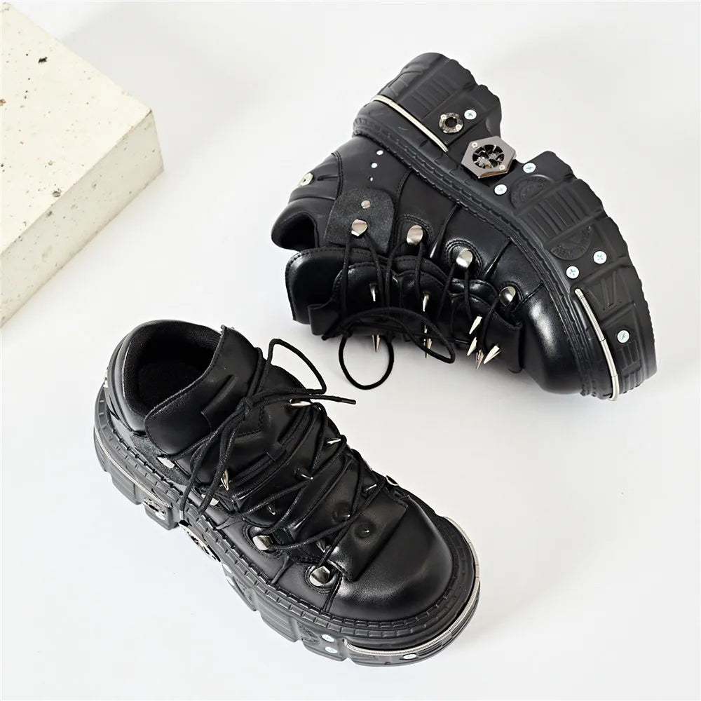 Punk Lace-Up Ankle Boots