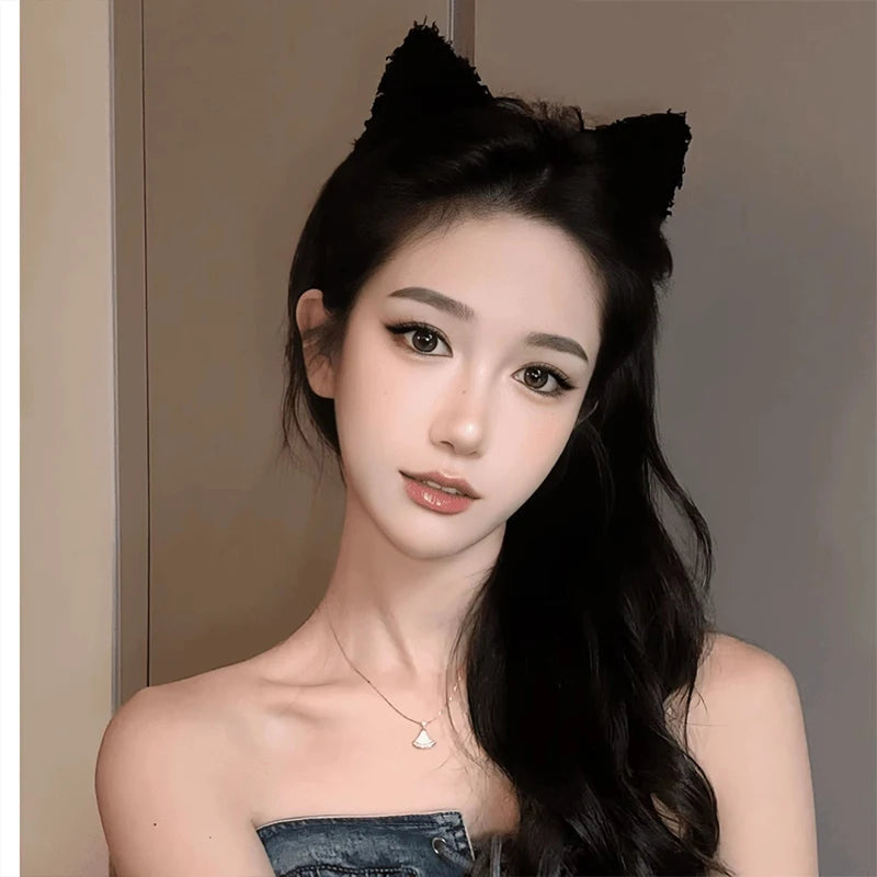 Cute Solid Plush Cat Ears Hairband