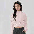 Fleece Zip Up  Cropped Hoodie Jacket