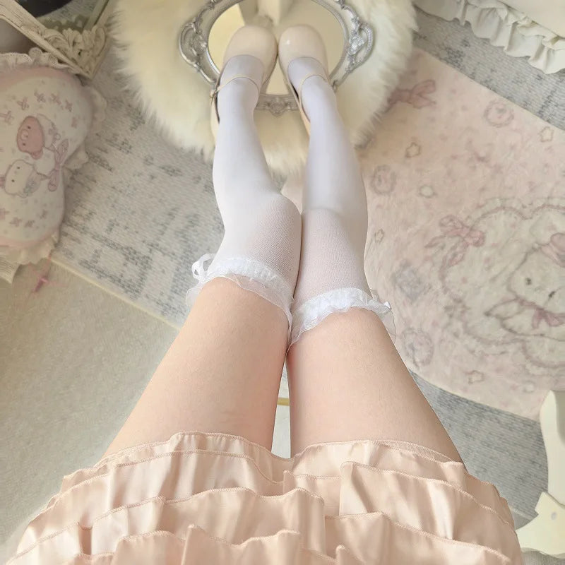 Lace Bow Thigh Highs