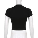 Y2K  Streetwear  Zip Up Crop Top