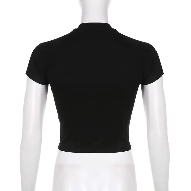 Y2K  Streetwear  Zip Up Crop Top