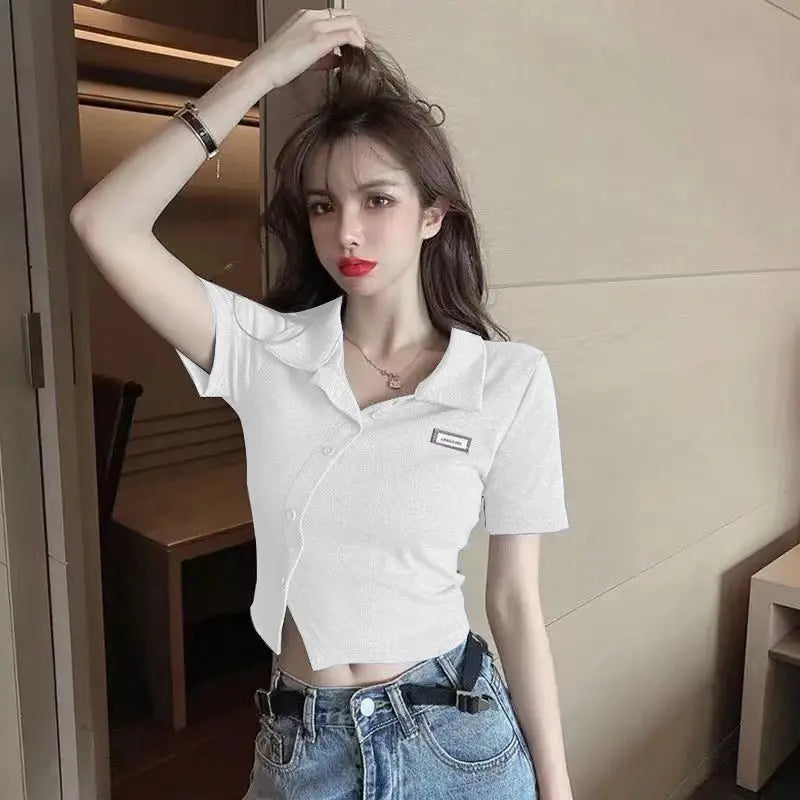 Y2K Polo  Crop Top