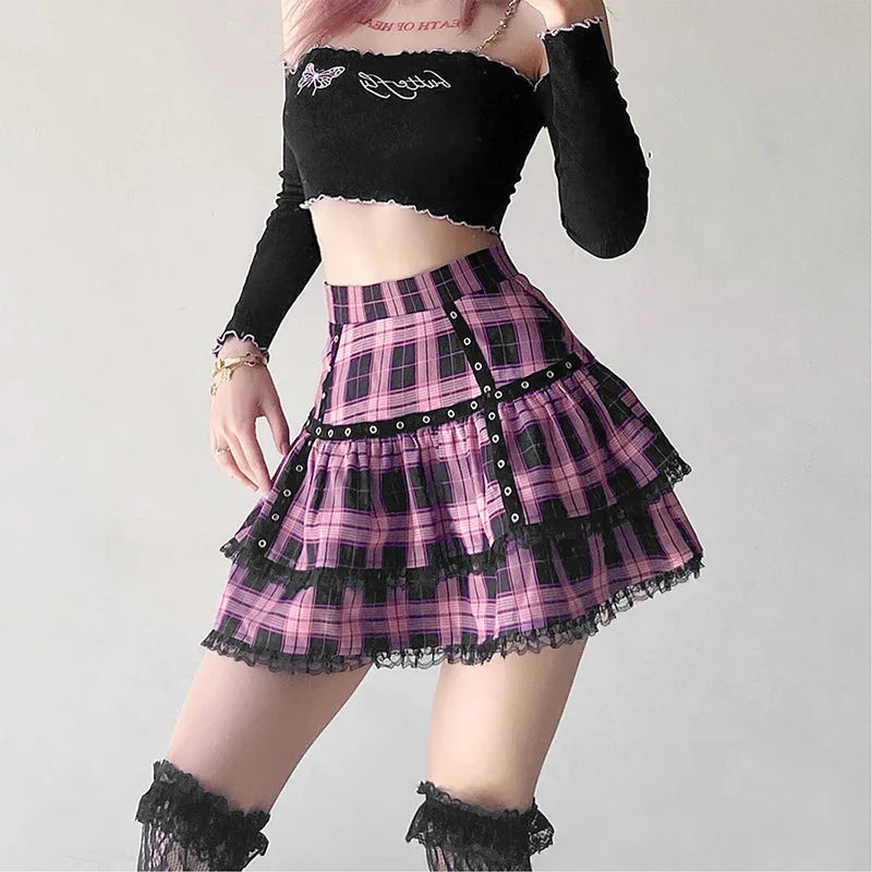 Lace Ruffle Mini Skirt