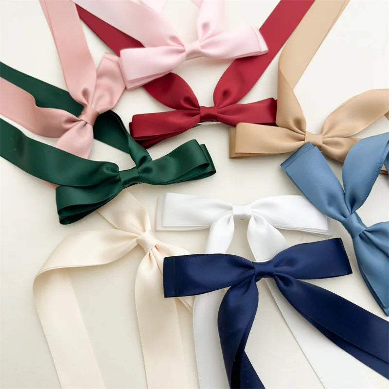 Silky Satin Bow Hair Clips