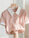 Short Sleeve Chiffon Blouse