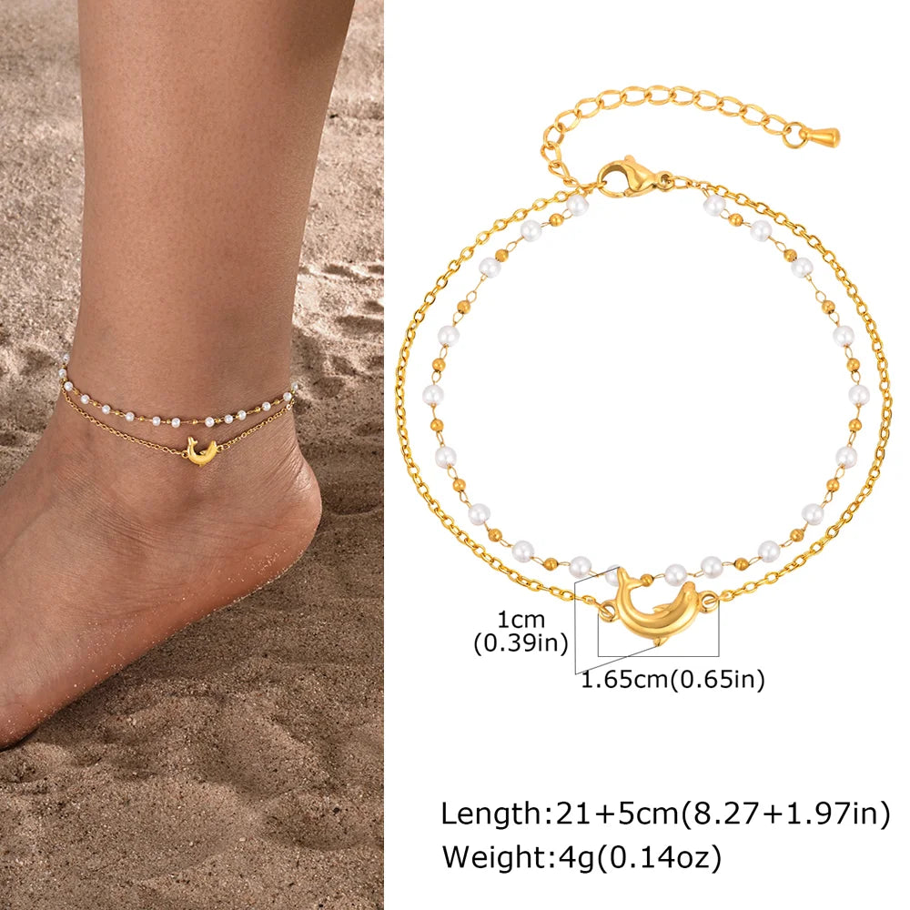 Stainless Steel Heart Anklets