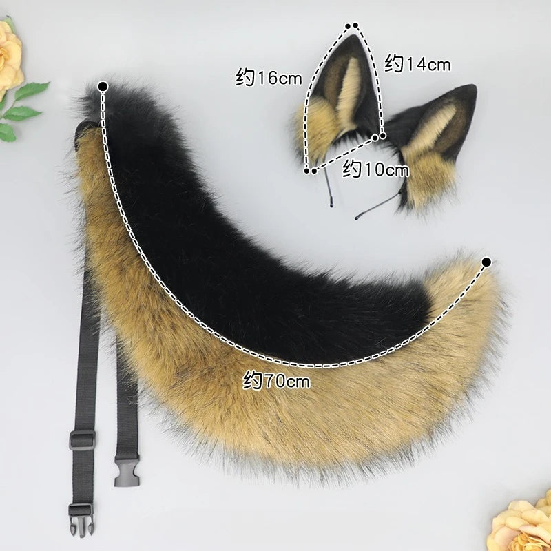 Wolf/Dog Ears Hair Band and Tail