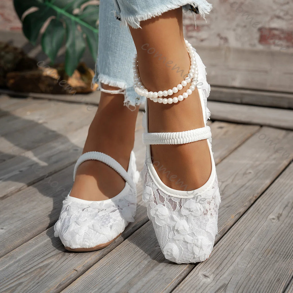 Lace Flower Flat  Shoes