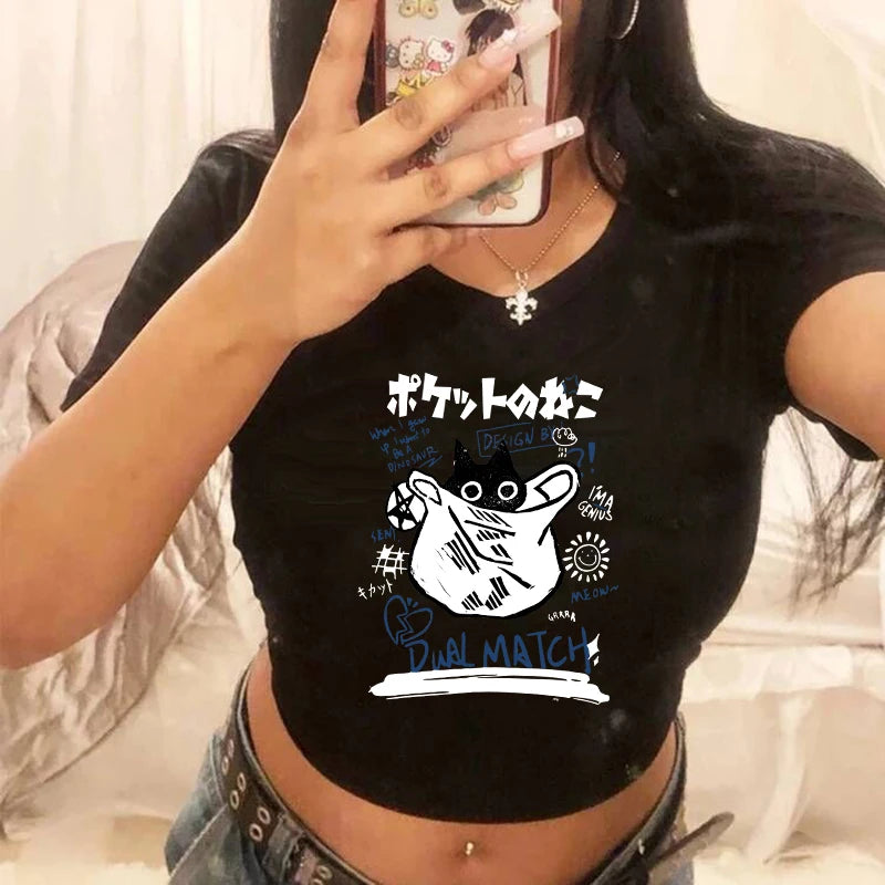 Funny Cat  Crop Top