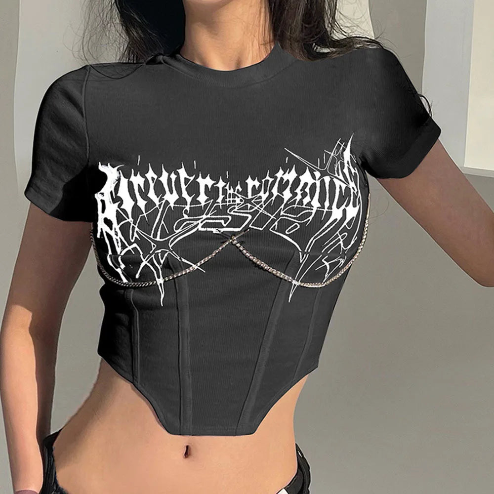 Y2K White  Corset Crop Top