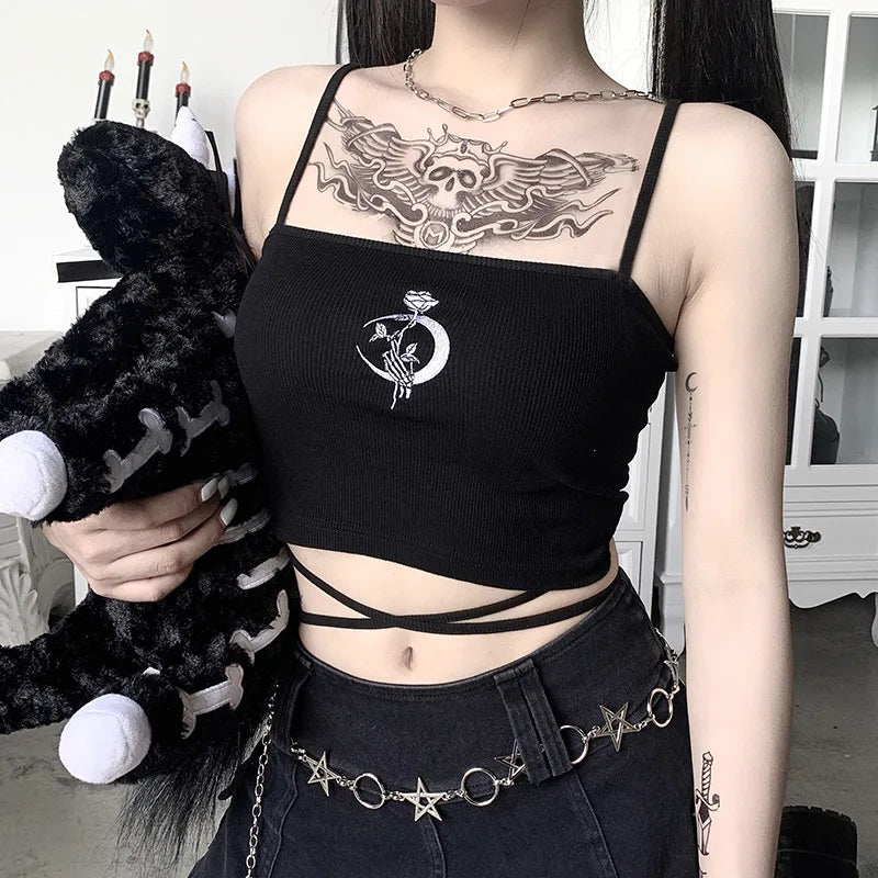 Gothic  Sleeveless Crop Top