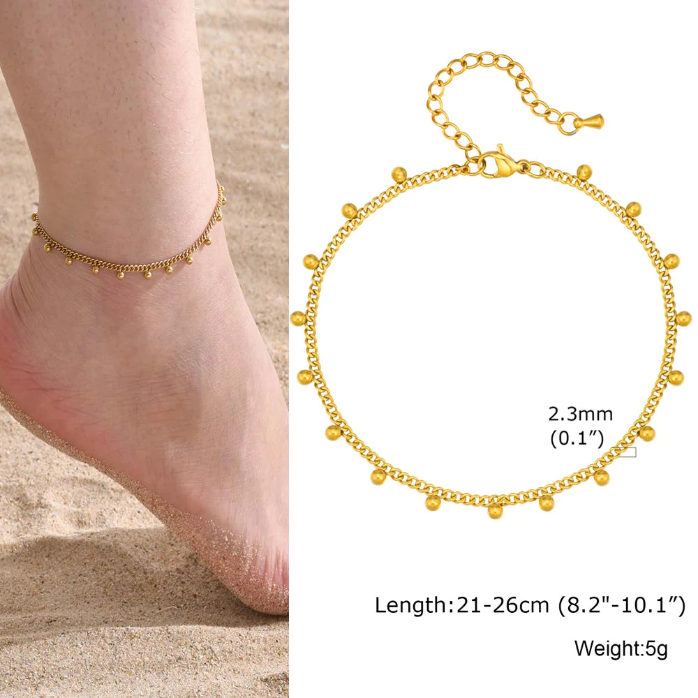 Stainless Steel Heart Anklets
