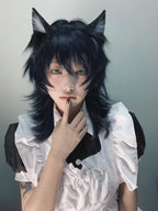 16Inch Blue Black  Synthetic Wig