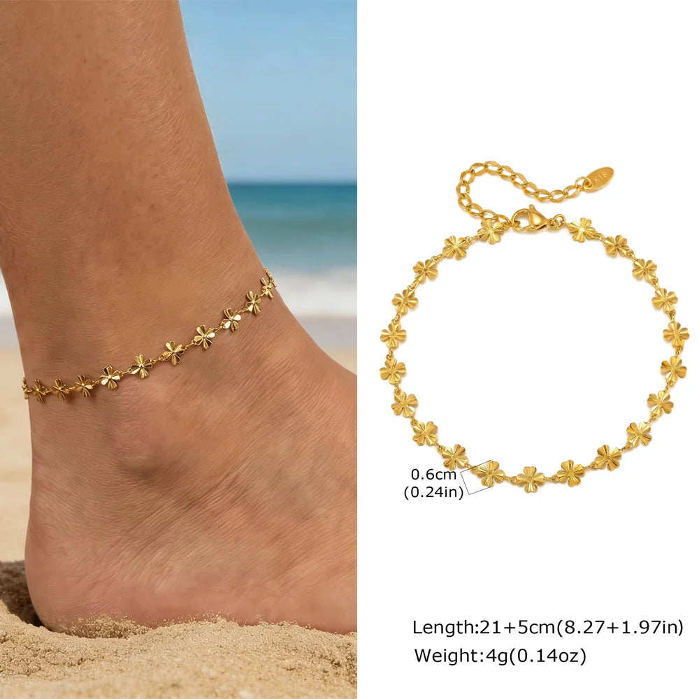 Stainless Steel Heart Anklets